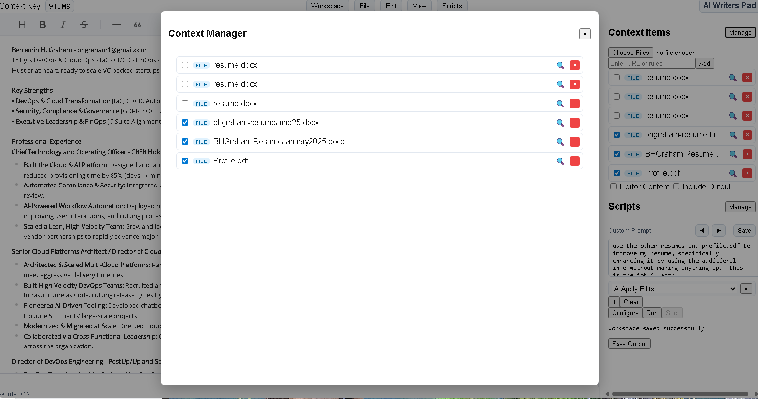 Context Manager Screenshot